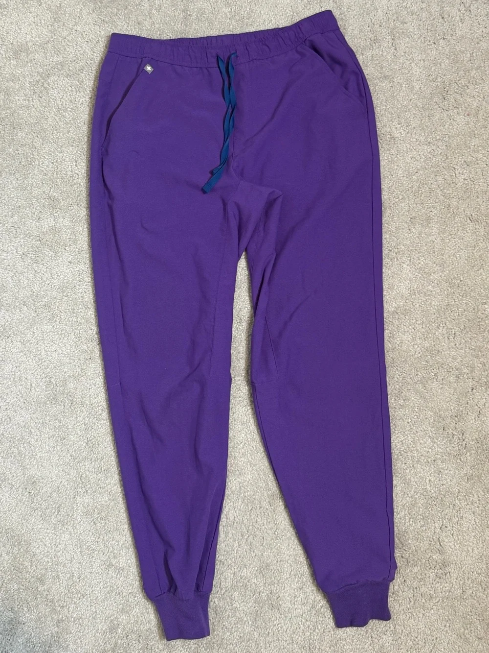 Figs Men's Ultra Violet Jogger Sweatpants with Teal Drawstring